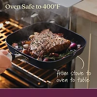 Anolon Advanced Home Hard Anodized 11" Square Grill Pan with Pour Spouts