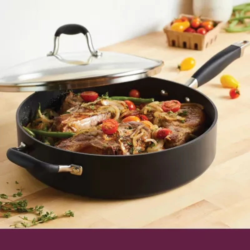 Anolon Advanced Home Hard Anodized 5-qt. Saute Pan with Lid and Helper Handle
