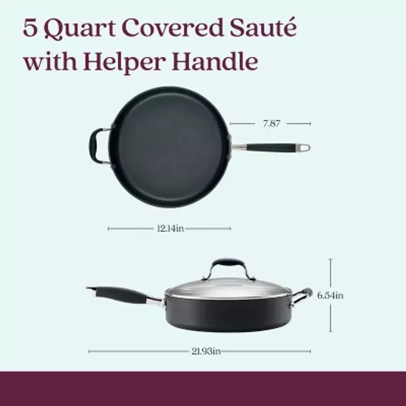 Anolon Advanced Home Hard Anodized 5-qt. Saute Pan with Lid and Helper Handle