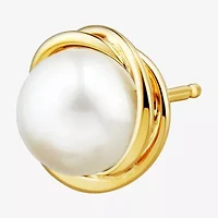 Certified Sofia™ Cultured Freshwater Pearl 10K Gold Knot Stud Earrings