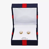 Certified Sofia™ Cultured Freshwater Pearl 10K Gold Knot Stud Earrings