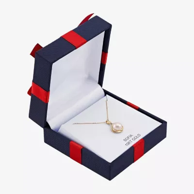 Certified Sofia™ Cultured Freshwater Pearl 10K Gold Knot Pendant
