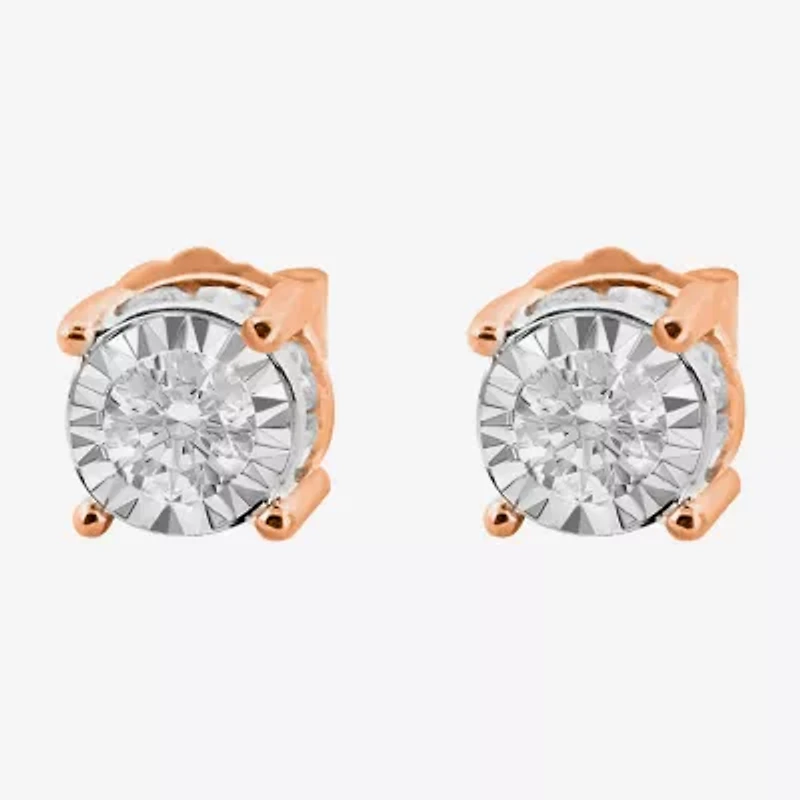 Tru Miracle 1 CT. T.W. Natural Diamond Round Stud Earrings 14K Gold
