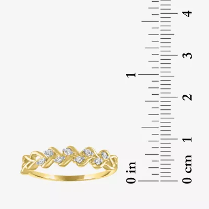 G-H / Si2-I1) Womens 1/ CT. T.W. Lab Grown White Diamond 10K Gold Delicate Band
