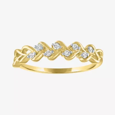 G-H / Si2-I1) Womens 1/ CT. T.W. Lab Grown White Diamond 10K Gold Delicate Band