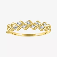 G-H / Si2-I1) Womens 1/ CT. T.W. Lab Grown White Diamond 10K Gold Delicate Band
