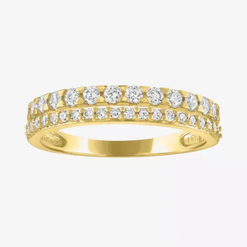 (G-H / Si2-I1) Womens 1/2 CT. T.W. Lab Grown White Diamond 10K Gold Delicate Band