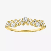 (G-H / Si2-I1) Womens 1/3 CT. T.W. Lab Grown White Diamond 10K Gold Delicate Band