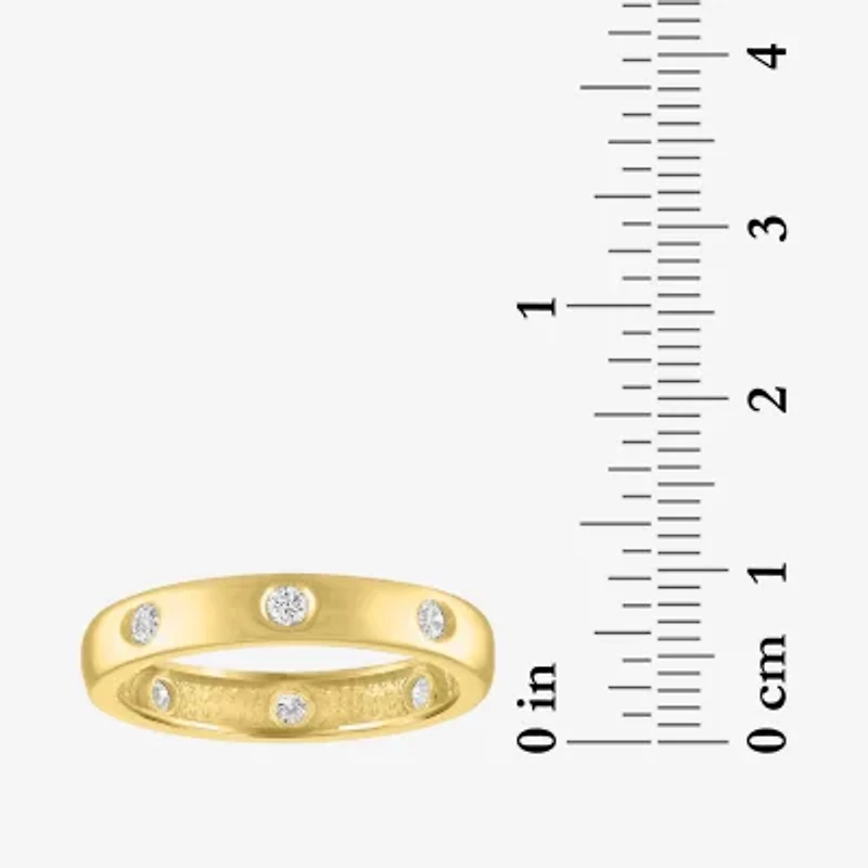 (G-H / Si2-I1) Womens 1/3 CT. T.W. Lab Grown White Diamond 10K Gold Delicate Wedding Band