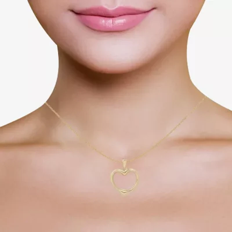 Womens Cubic Zirconia 10K Gold Heart 2-pc. Jewelry Set