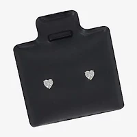 Cubic Zirconia 14K Gold 5mm Heart Stud Earrings