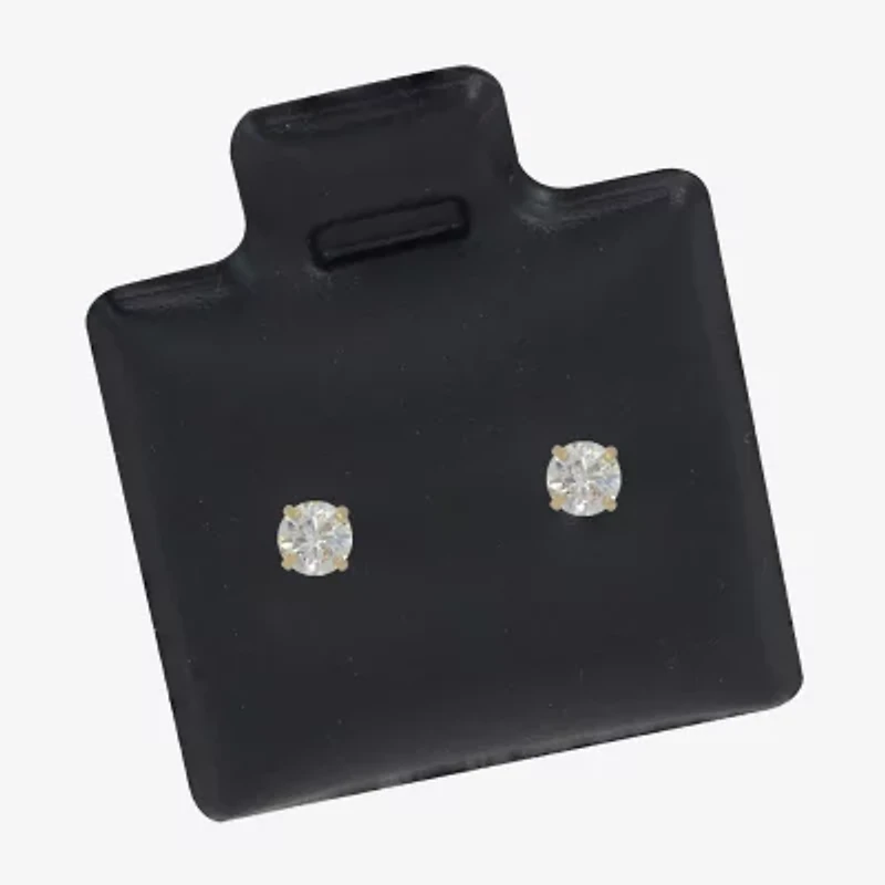 Cubic Zirconia 14K Gold 8mm Stud Earrings