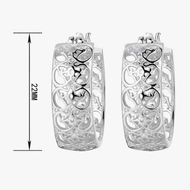 Womens Sterling Silver 23mm Hoop Earrings