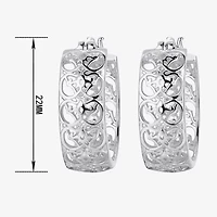 Womens Sterling Silver 23mm Hoop Earrings