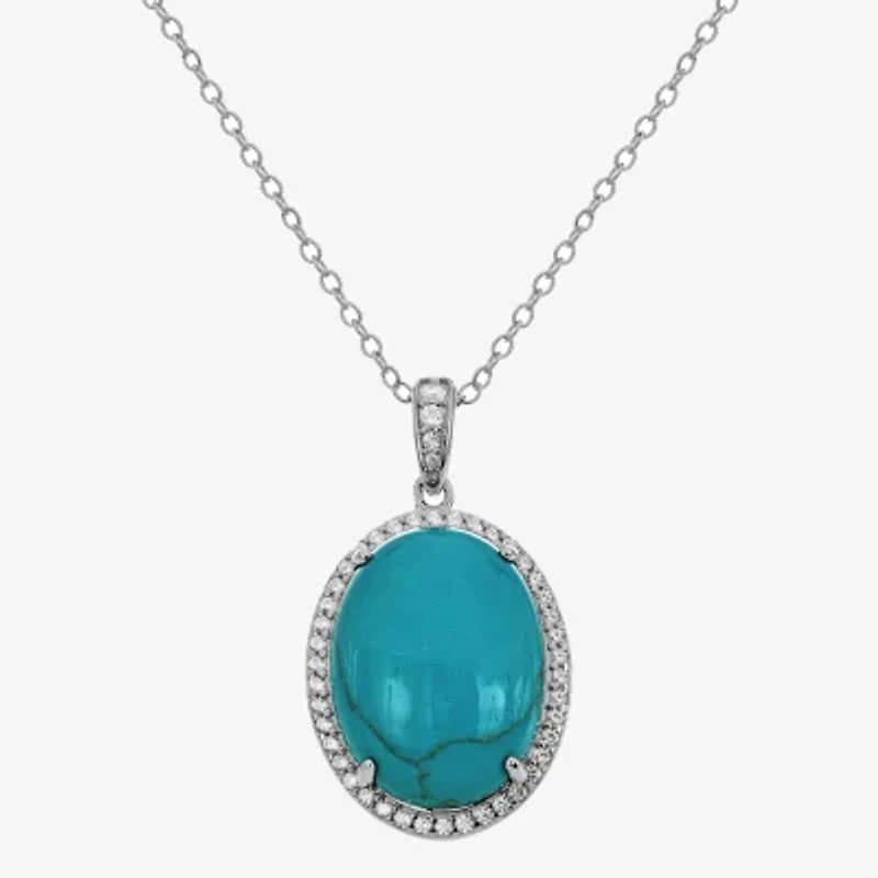 Womens Enhanced Green Turquoise Sterling Silver 2-pc. Jewelry Set