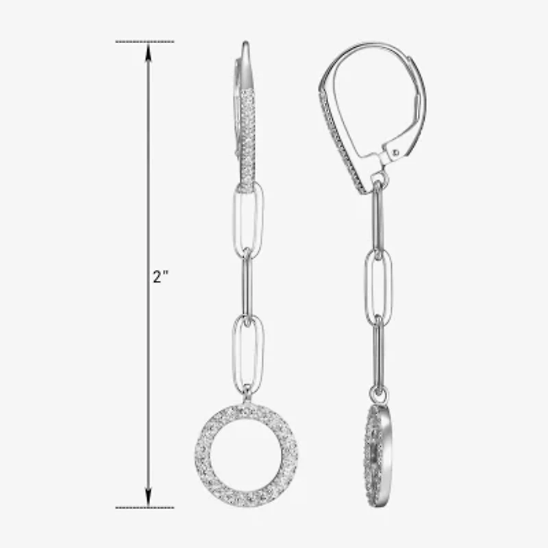 Paris 1901 By Charles Garnier Womens Cubic Zirconia Sterling Silver Drop Earrings