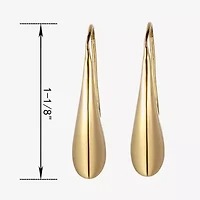 Teardrop Womens 18K Gold Over Silver Drop Earrings