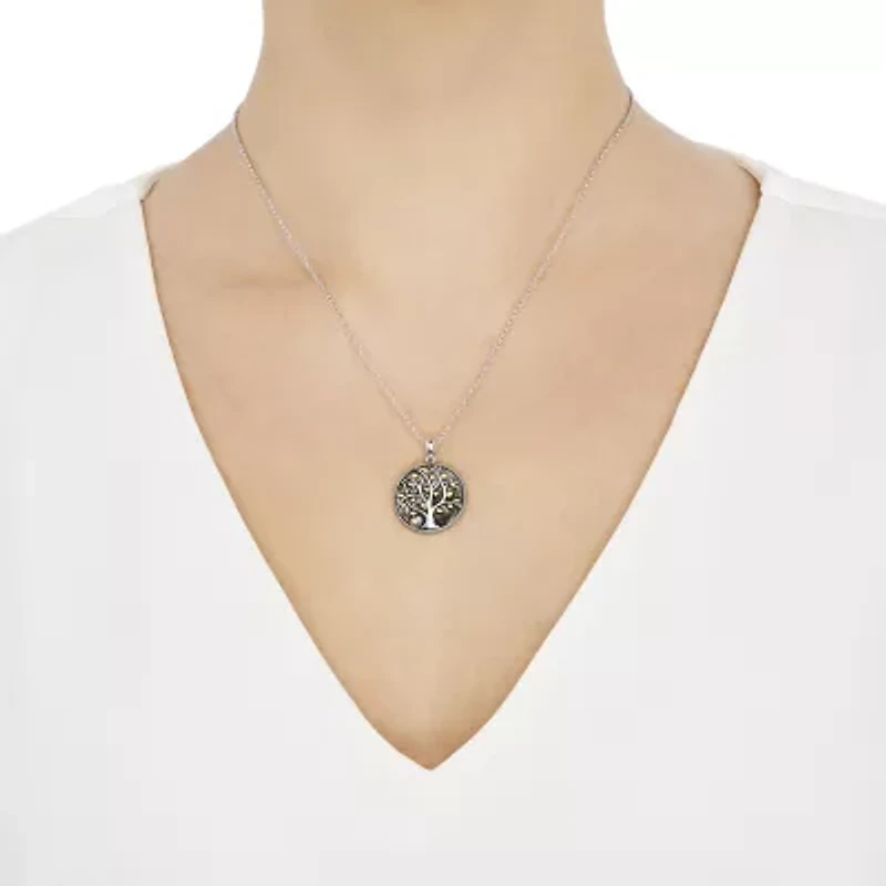 Forever Inspired Tree Of Life Womens Sterling Silver Round 18 Inch Pendant Necklace