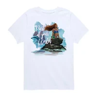 Disney Collection Little & Big Kid Girls Crew Neck Short Sleeve Regular Fit Ariel The Mermaid Graphic T-Shirt