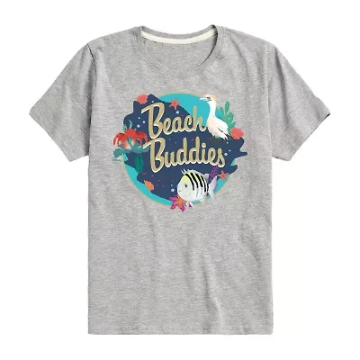 Disney Collection Little & Big Kid Girls Crew Neck Short Sleeve Regular Fit Ariel The Mermaid Graphic T-Shirt