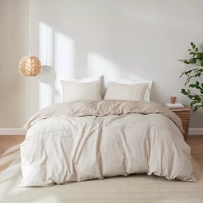Madison Park Blakely 3 Piece Organic Cotton Oversized Duvet Cover Set