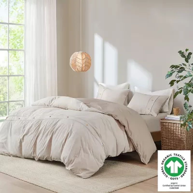 Madison Park Blakely 3 Piece Organic Cotton Oversized Duvet Cover Set