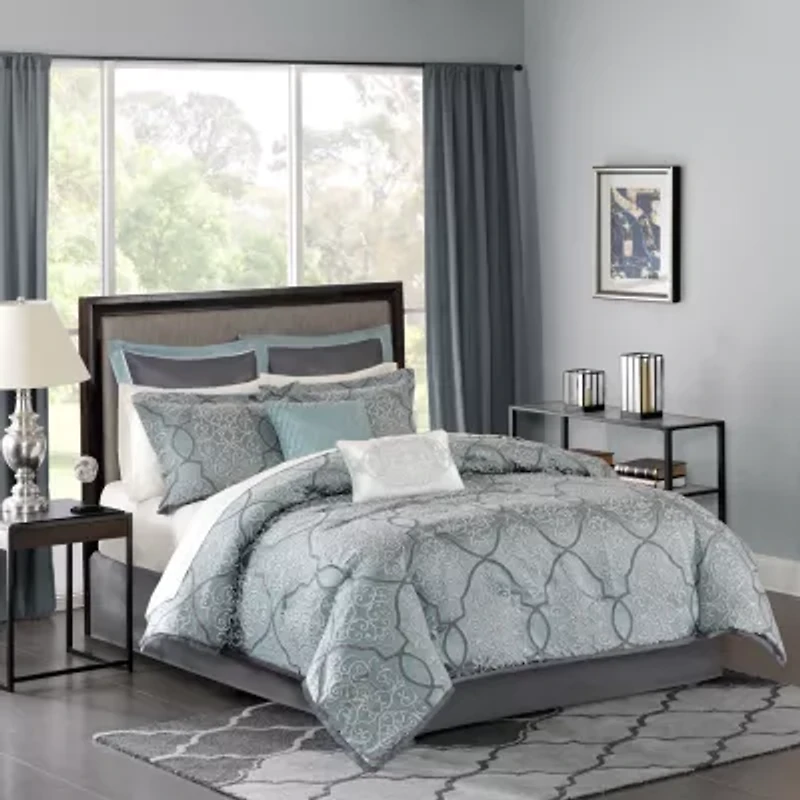 Madison Park Anouk 12-pc. Jacquard Complete Bedding Set with 100% Cotton Sheets