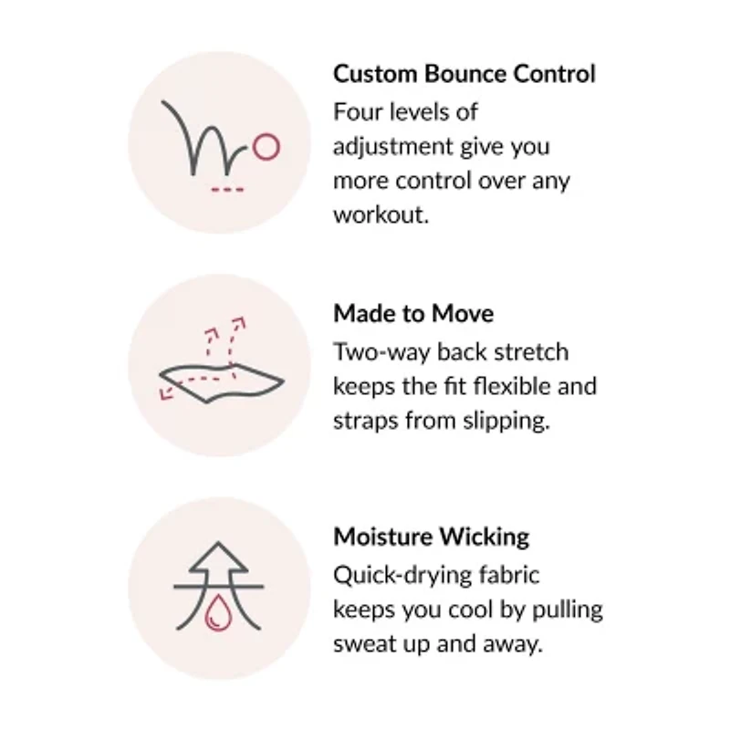 Glamorise Magiclift® Double Layer Custom Control Womens Seamless High Support Full Coverage Unlined Wireless Sports Bra 1166