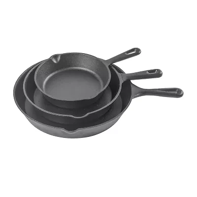 Commercial Chef Set 3-pc. Cast Iron Skillet