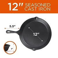 Commercial Chef Set 3-pc. Cast Iron Skillet