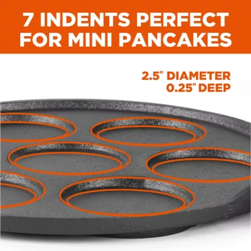 Commercial Chef Mini Pancake Maker Cast Iron Grill Pan