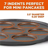 Commercial Chef Mini Pancake Maker Cast Iron Grill Pan