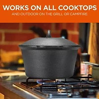 Commercial Chef 2.0 Qt Cast Iron With Lid Sauce Pan