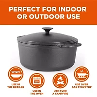 Commercial Chef 6.6 Quart Cast Iron Dutch Oven
