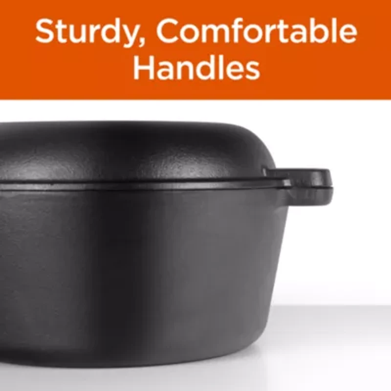Commercial Chef Seasoned Cast Iron With Lid Dutch Oven