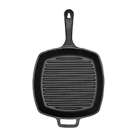 Commercial Chef 10.5 Inch Square Grill Pan Cast Iron Skillet