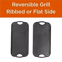 Commercial Chef Reversible Grill Cast Iron Grill Pan