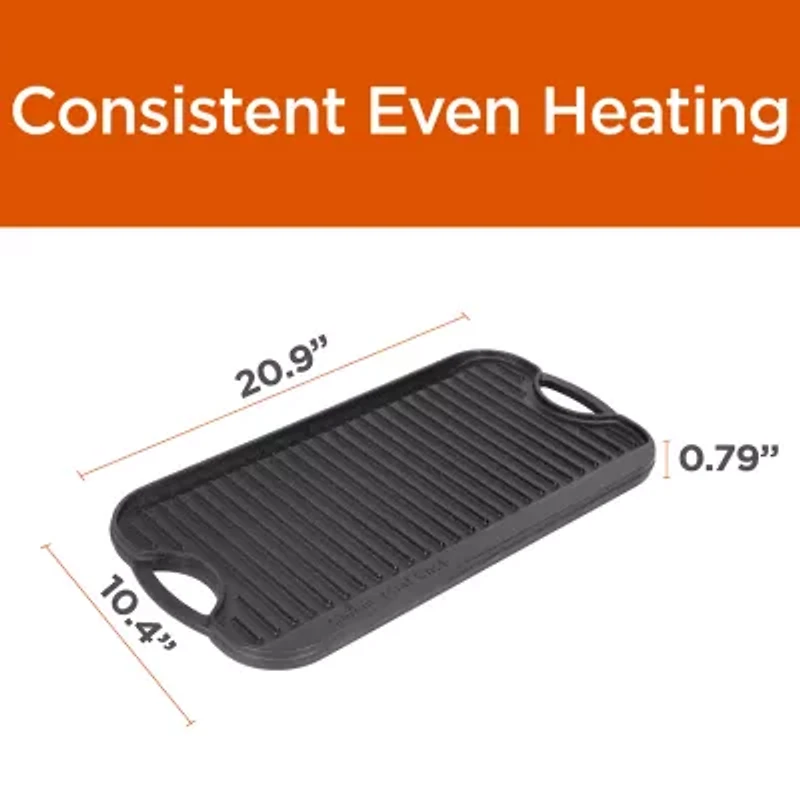 Commercial Chef Reversible Grill Cast Iron Grill Pan