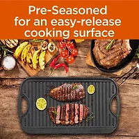 Commercial Chef Reversible Grill Cast Iron Grill Pan