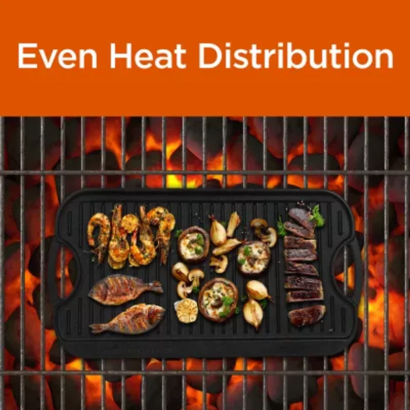 Commercial Chef Reversible Grill Cast Iron Grill Pan
