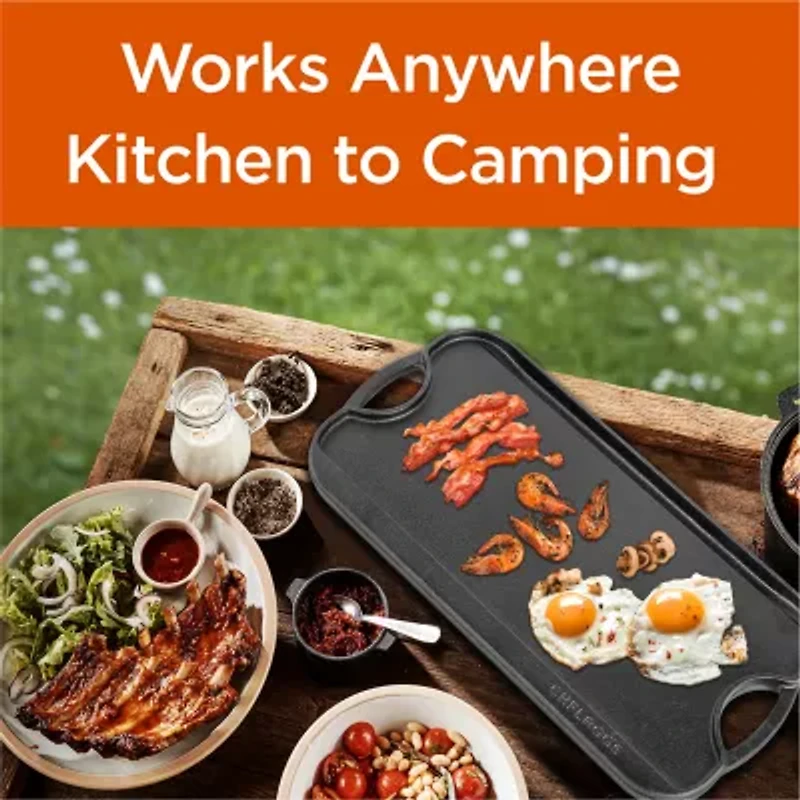 Commercial Chef Reversible Grill Cast Iron Grill Pan