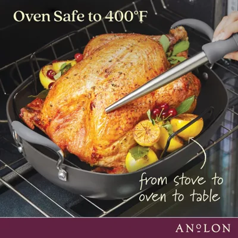 Anolon Advanced 16"X13" Non-Stick Roasting Pan with Rack