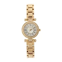 Elgin® Womens Gold Tone Crystal Accent T-Bar Bracelet Watch Eg9993