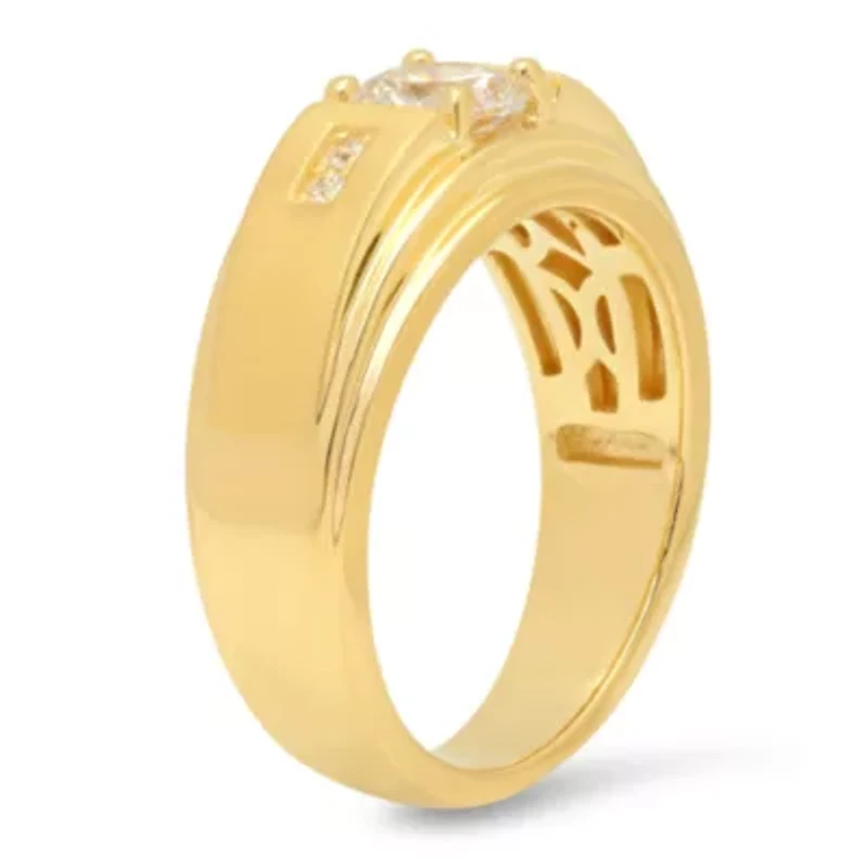 Mens Sterling Silver Cubic Zirconia Ring