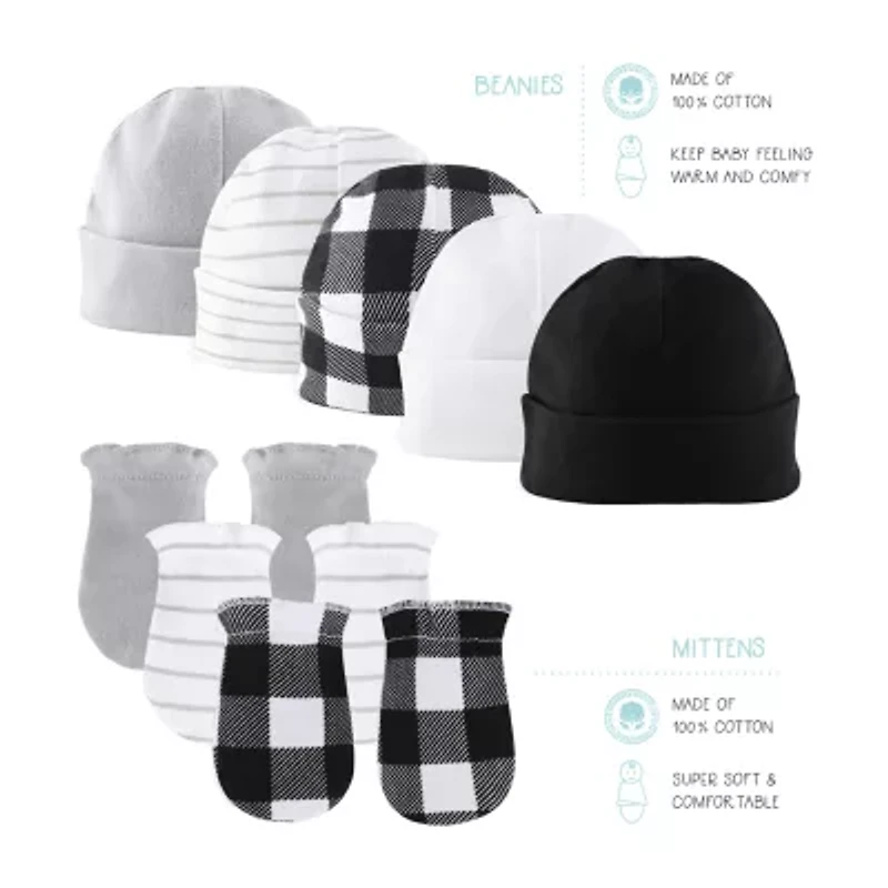 The Peanutshell 0-3m Black Plaid Baby Unisex 23-pc. Baby Clothing Set