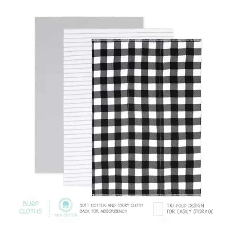 The Peanutshell 0-3m Black Plaid Baby Unisex 23-pc. Baby Clothing Set