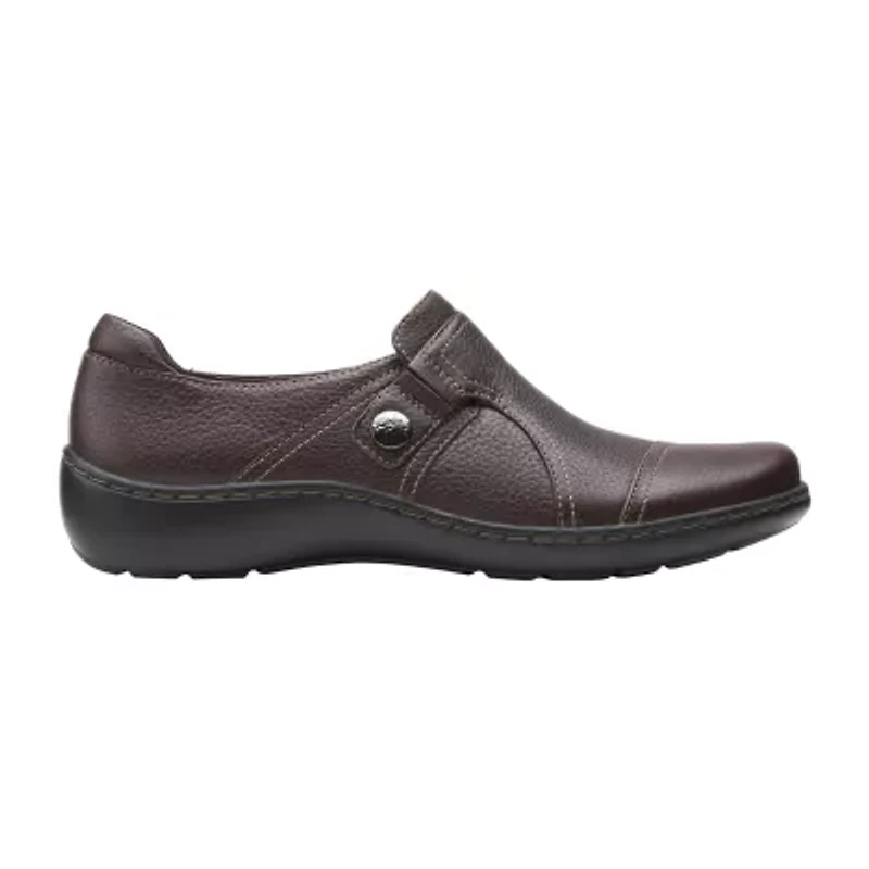 Clarks Cora Poppy Womens Cap Closed Toe Slip-On Shoe