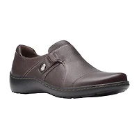 Clarks Cora Poppy Womens Cap Closed Toe Slip-On Shoe