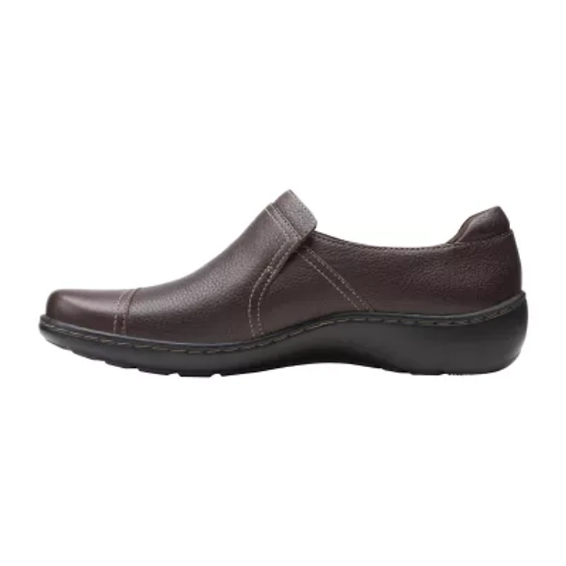 Clarks Cora Poppy Womens Cap Closed Toe Slip-On Shoe