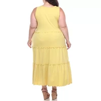 White Mark Womens Plus Sleeveless Midi Maxi Dress